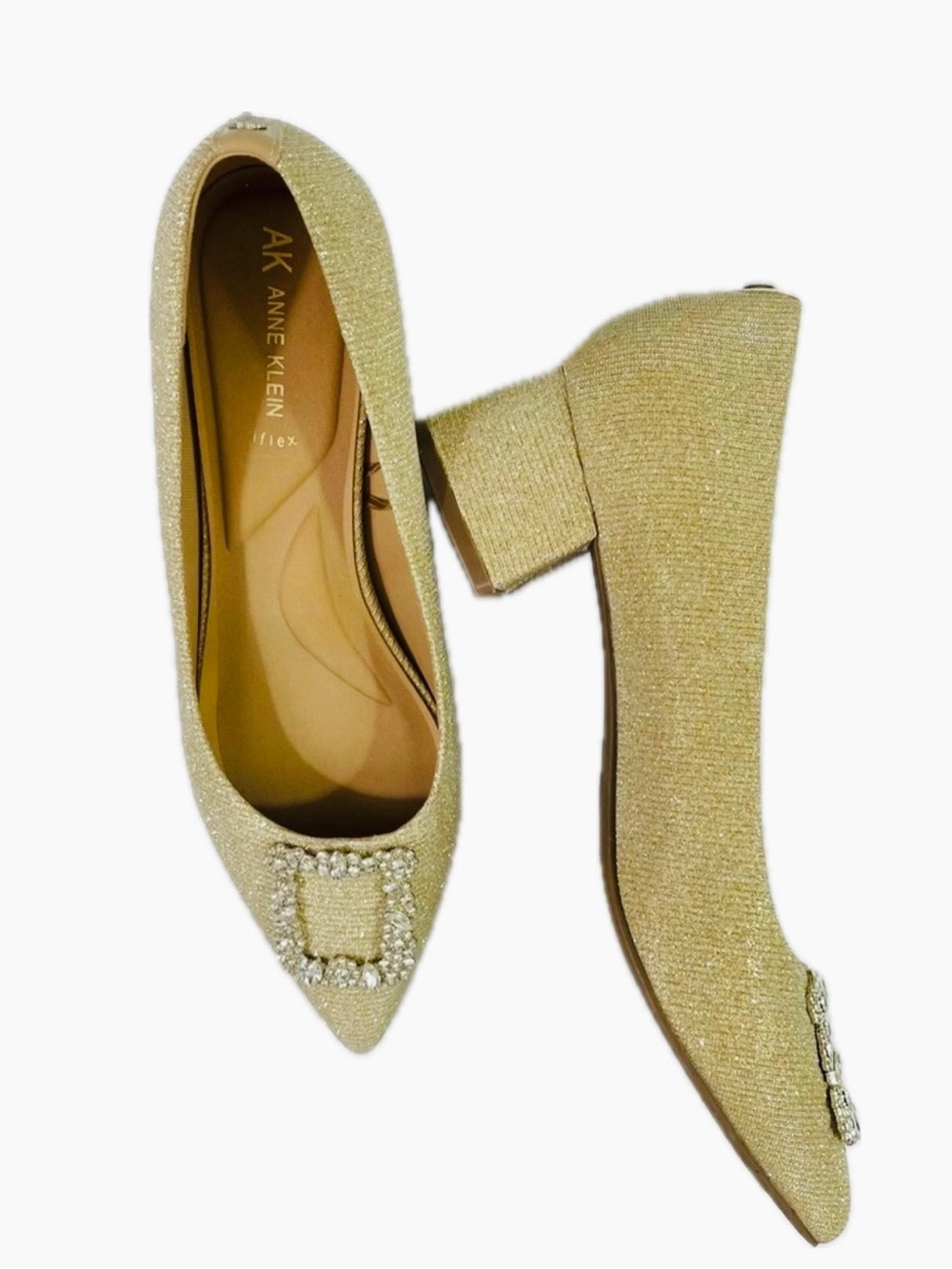 NWT Anne Klein Women's Gold Lady Mini Heels